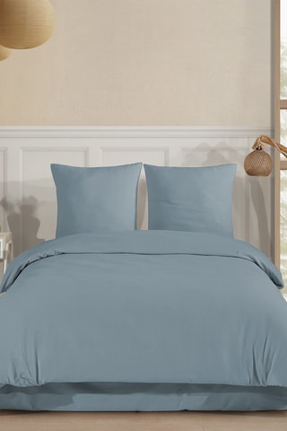 Parure de couette en flanelle de coton 160 gr/m² - Bleu