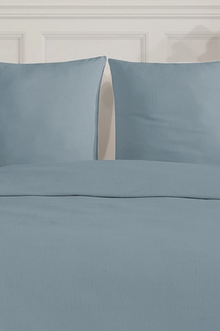 Parure de couette en flanelle de coton 160 gr/m² - Bleu