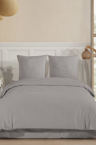 Parure de couette en flanelle de coton 160 gr/m² - Gris