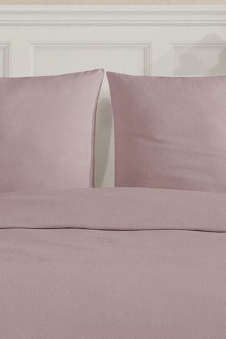 Parure de couette en flanelle de coton 160 gr/m² - Rose