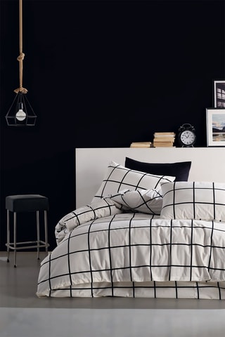 Parure de couette en coton Carnoir - 57 fils/cm² - Noir et blanc