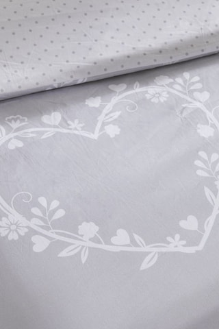 Parure de couette en coton 57 fils Charme - Gris et blanc