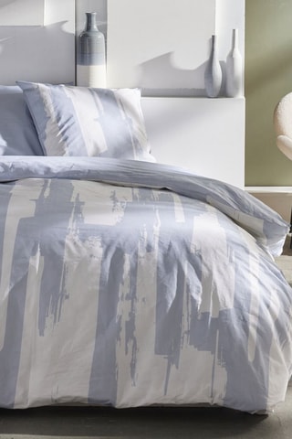 Parure de couette en coton 57 fils/cm² - Bleu-gris