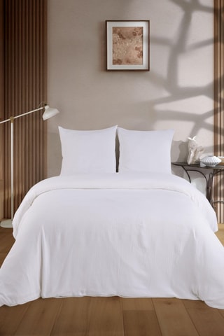 Parure de couette en gaze de coton - Blanc