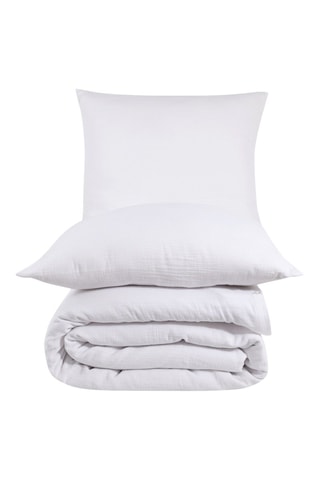 Parure de couette en gaze de coton - Blanc