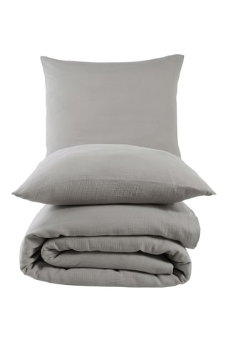 Parure de couette en gaze de coton - Gris