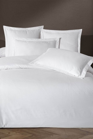 Housse de couette STR en satin de coton 125 fils/cm² - Blanc