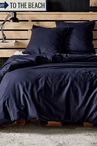Housse de couette en coton 57 fils/cm²  Bord de Mer - Bleu marine
