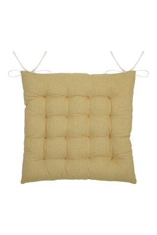 Galette de chaise réversible Casablanca - Moutarde - 38 x 38 cm