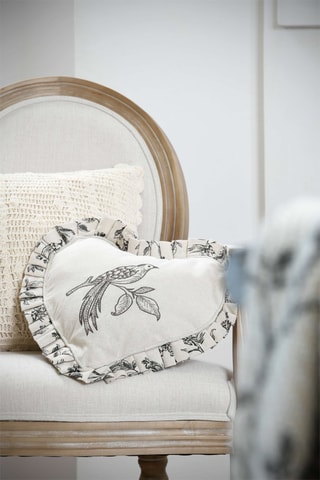 Coussin Clarine - Écru et  gris - 30 x 30 cm