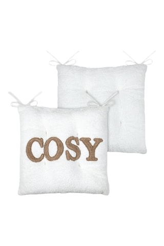 Coussin de chaise Cosylife - Écru - 38 x 38 cm