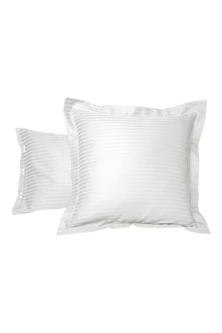 Taie d'oreiller en satin de coton 80 fils/cm² - Blanc