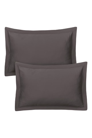 2 taies d'oreiller en satin de coton - Anthracite