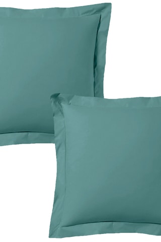 2 taies d'oreiller en satin de coton - Vert
