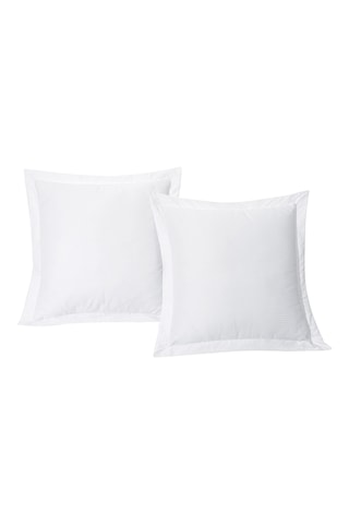 2 taies d'oreiller en satin de coton - Blanc