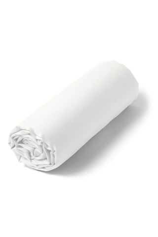 Drap-housse en satin de coton 80 fils/cm² - Blanc