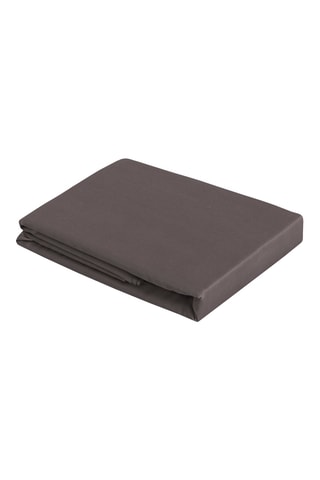 Drap plat en satin de coton - Anthracite