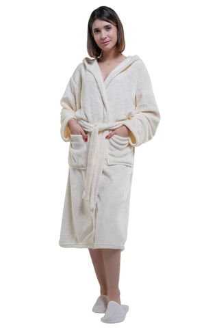Peignoir à capuche - Beige