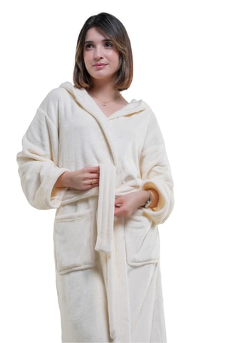 Peignoir à capuche - Beige