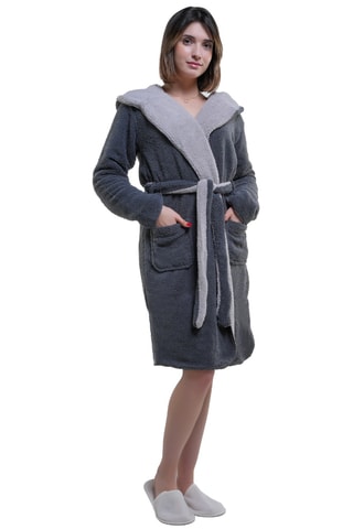 Peignoir à capuche - Gris