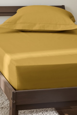 Drap-housse en coton 80 fils/cm² - Jaune