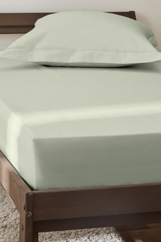 Drap-housse en coton 80 fils/cm² - Vert d'eau