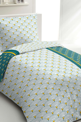 Parure de couette en coton 57 fils/cm² Rainbow - Vert