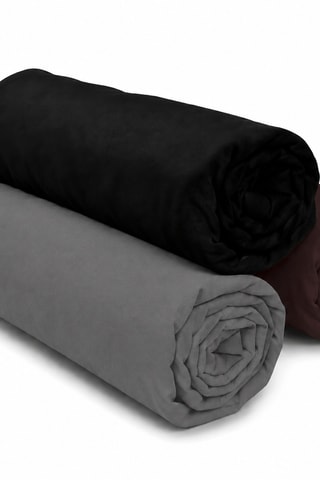 3 draps-housses en coton 57 fils/cm² - Noir et gris