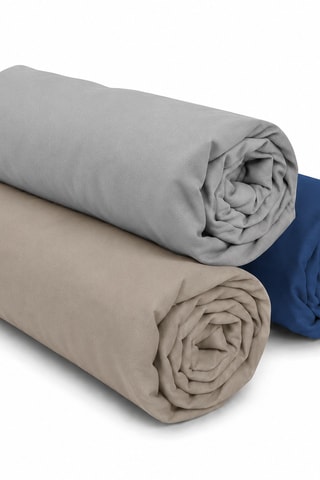3 draps-housses en coton 57 fils/cm² - Beige et gris clair