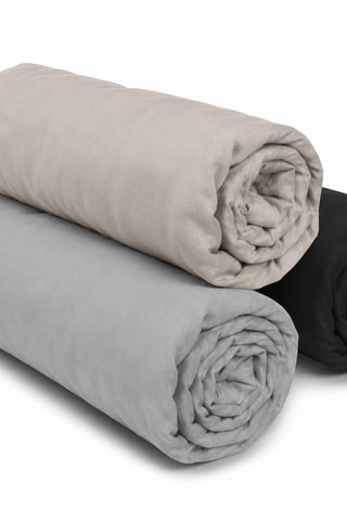 3 draps-housses en coton 57 fils/cm² - Gris et beige