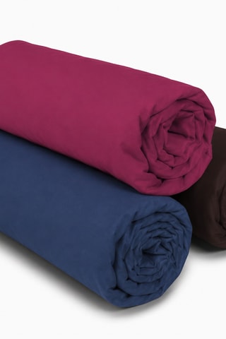 3 draps-housses en coton 57 fils/cm² - Bleu et noir