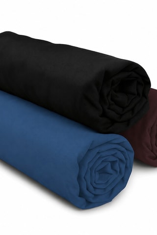 3 draps-housses en coton 57 fils/cm² - Bleu et noir