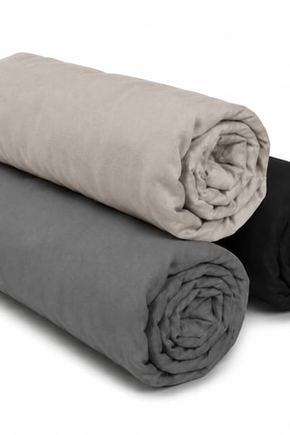3 draps-housses en coton 57 fils/cm² - Gris et beige