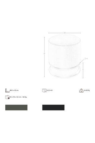 Pouf - Gris foncé et noir - Effet cuir