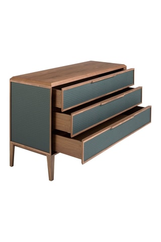 Commode en noyer - Naturel et vert - 119 x 75 x 46 cm