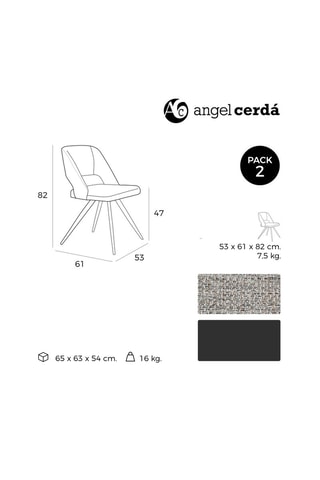2 cadeiras - 82 x 61 x 53 cm