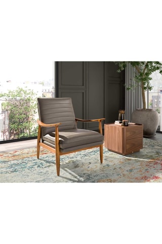 Fauteuil - Gris - En cuir