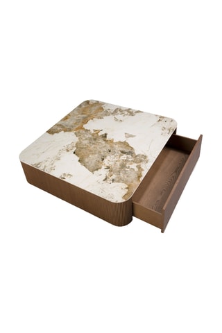 Table basse en noyer - 120 x 28 x 120 cm