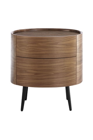 Table de chevet - Imitation noyer et noir - 60 x 60 x 42 cm