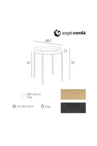 Table d'appoint en rotin - 52 x 52 cm