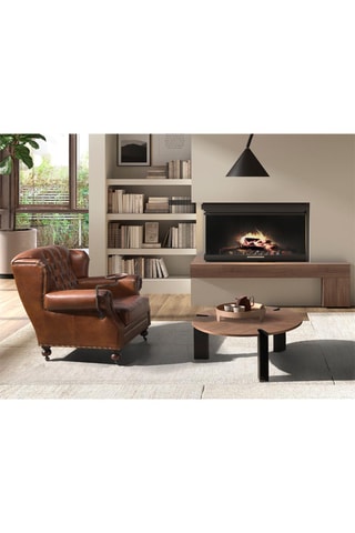 Table basse en noyer - 90 x 36 x 90 cm