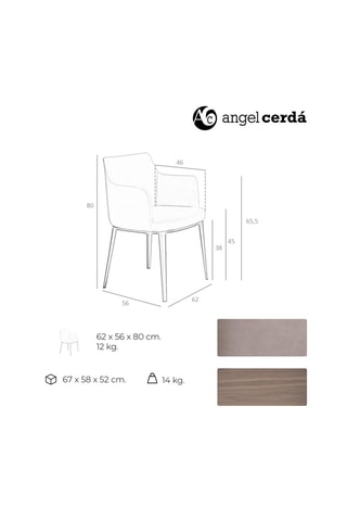Chaise -  Gris - 56 x 62 x 80 cm