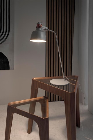 Table d'appoint en bois et verre - Imitation noyer - 44 x 44 x 55 cm
