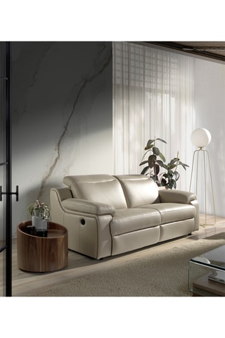 Table d'appoint ovale 1 tiroir - Imitation noyer - 53 x 53 x 44 cm