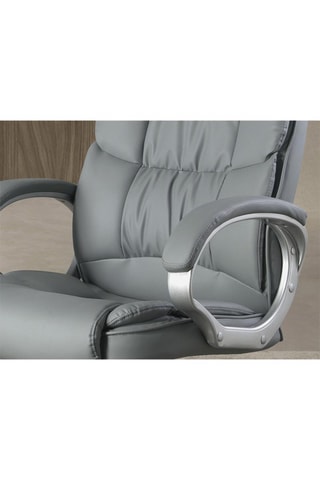 Fauteuil de bureau pivotant - Gris et argenté - Revêtement effet cuir
