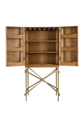 Buffet 2 portes en bois plaqué noyer - 82 x 169 x 53 cm