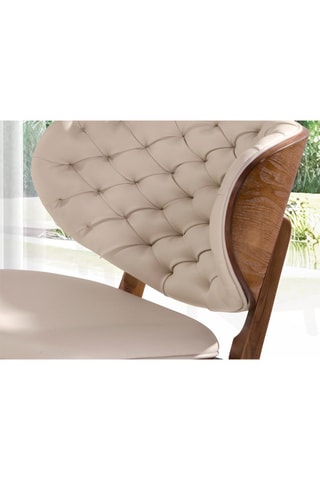 Fauteuil - Beige et naturel - Effet cuir