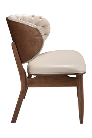Fauteuil - Beige et naturel - Effet cuir