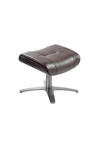 Repose-pieds en cuir - Marron foncé - 39 x 52 x 40 cm