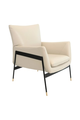 Fauteuil - Gris perlé et noir - En cuir